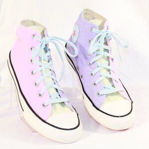 Converse Chuck Taylor Size Men 6 Pink Purple Yellow Aqua Pastel High Top Sneaker